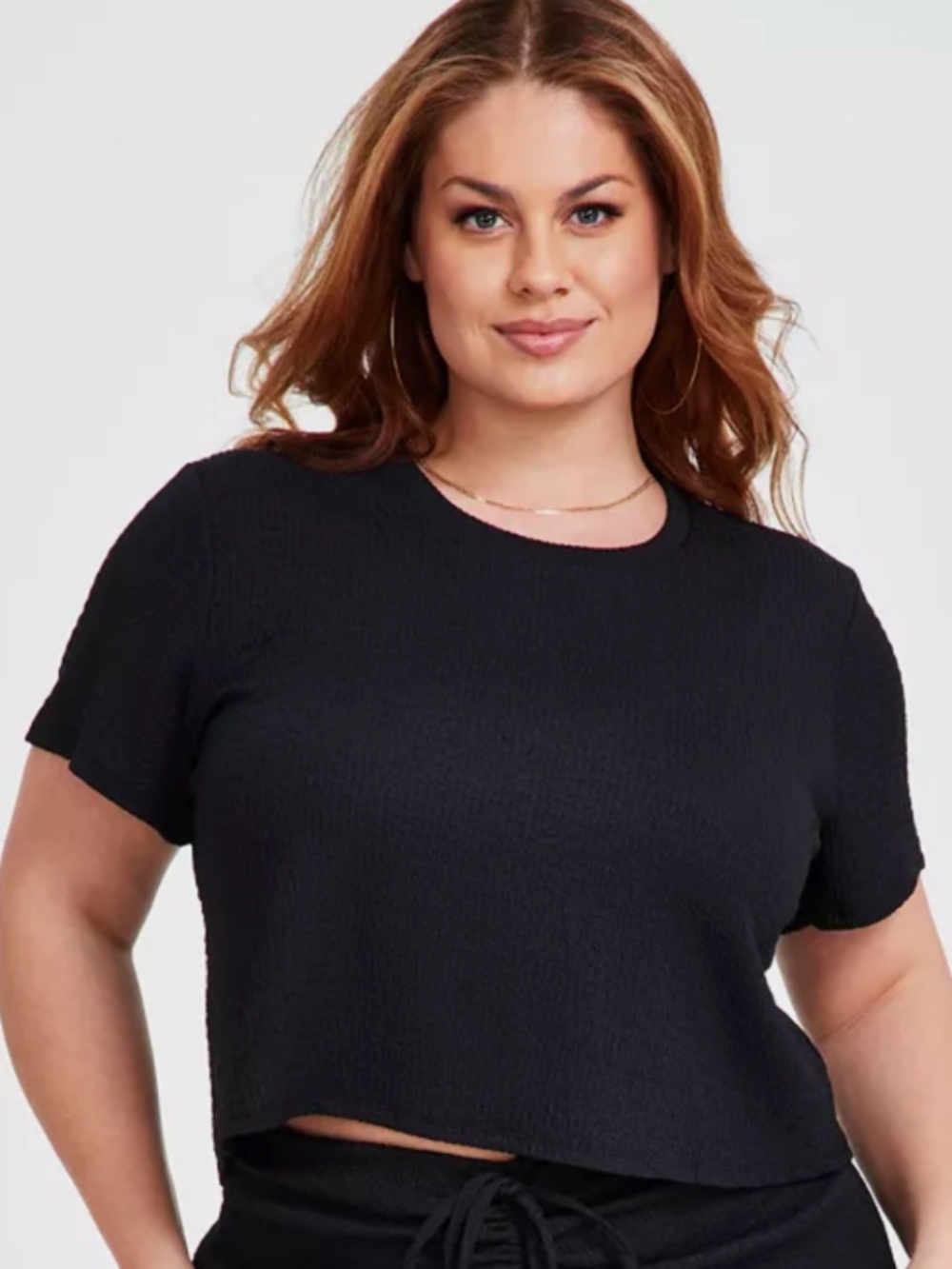 Nina Parker Textured Short-Sleeve Relaxed Top NWT Plus Size 1X